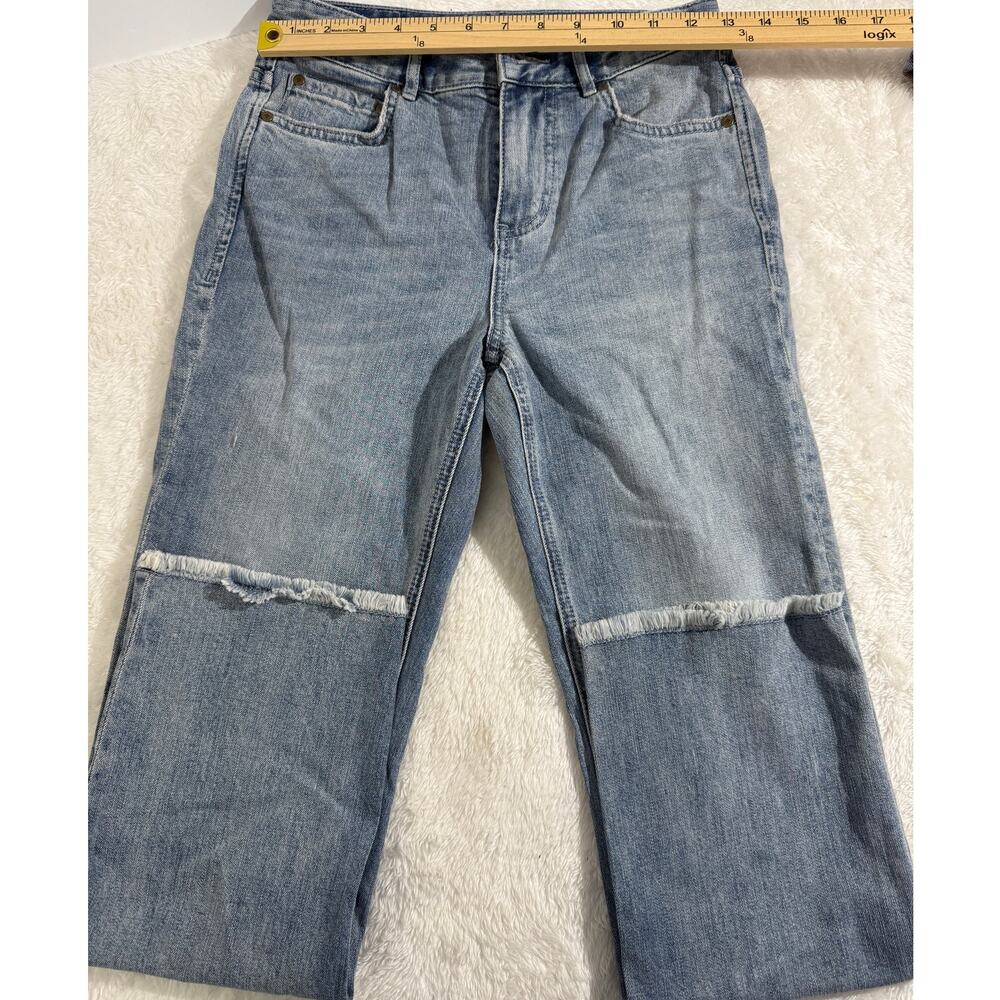 Kate Spade New York Womens High Rise Straight Crop Light Wash Raw Hem